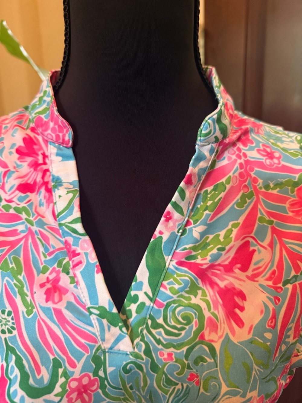 Soneven Womens Ruffle Sleeve Golf Polo Shirts Moisture Wicking Print Blouse Sz S - Picture 3 of 10